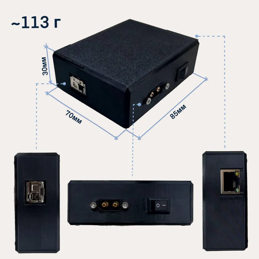 Наземний блок Sokil GS Fiber, 85×70×30 мм, ~113 г